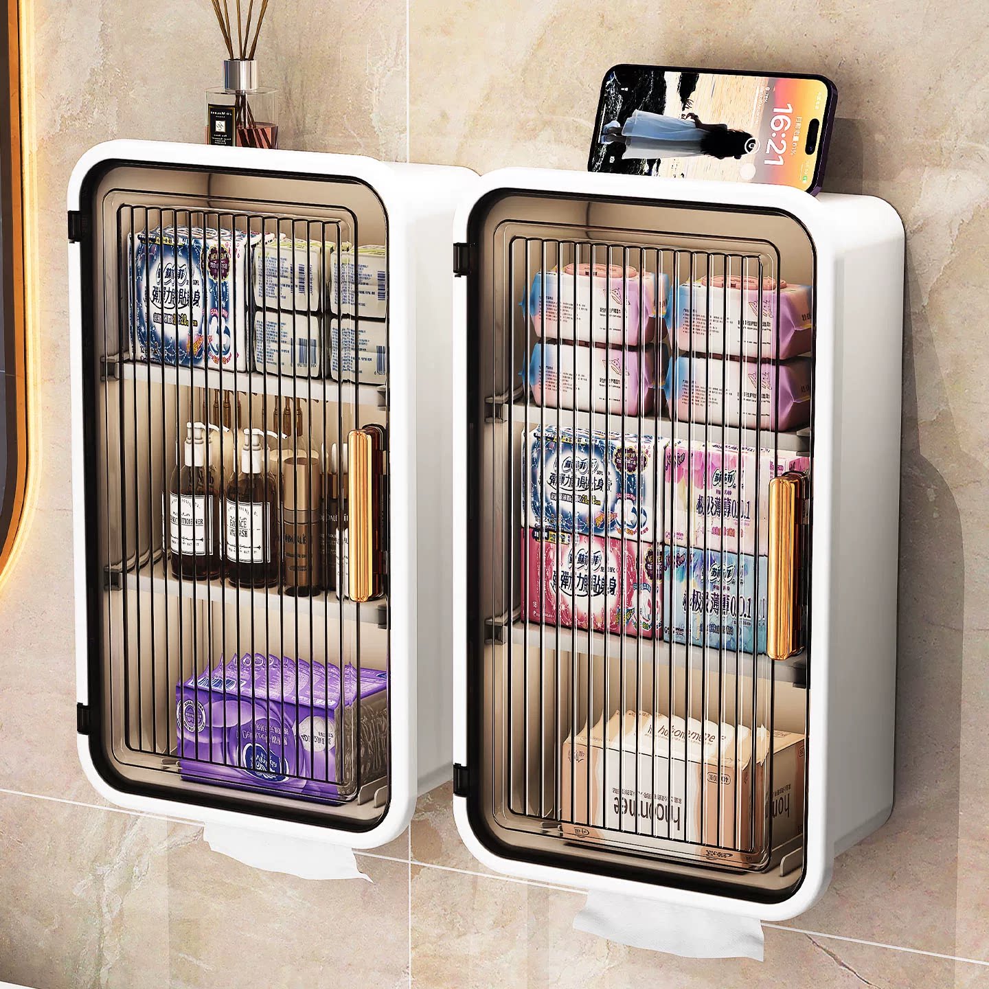 卫生间厕纸盒免打孔卫生纸置物架壁挂式防水厕所卫生巾收纳纸巾盒