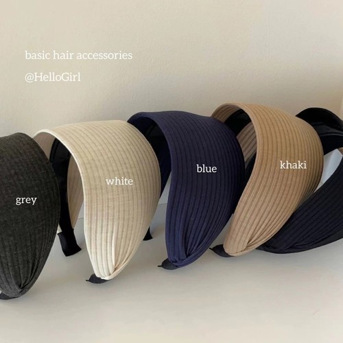 白色发卡发箍复古针织坑条加宽发箍遮发缝增高颅顶防滑发卡压发带