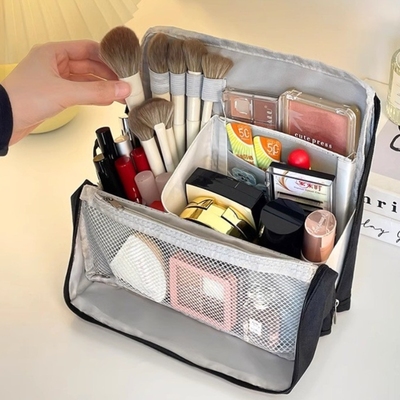 化妆刷包立式分区大容量刷子化妆品收纳包2025新款旅行便携洗漱包