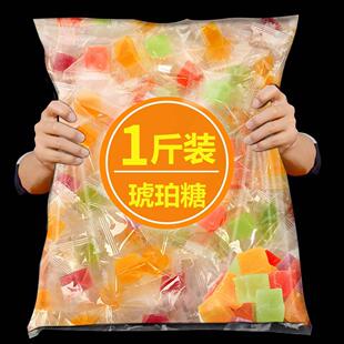 网红琥珀糖大块可食用儿童零食果冻声控水晶糖钻石糖宝石糖