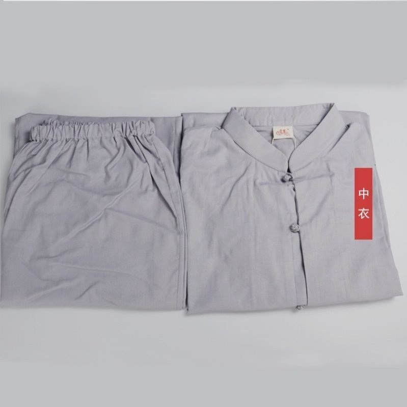 纯棉三件套居士服套装老人僧衣僧服往服庄严服和尚服帽子袜子被鞋