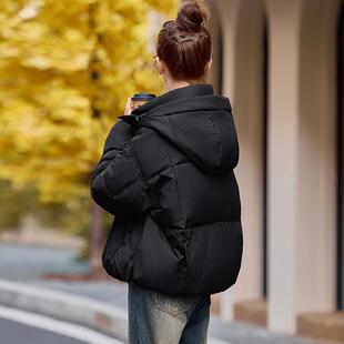 黑色高端羽绒服女短款2025新款女款冬季时尚休闲小个子超好看外套