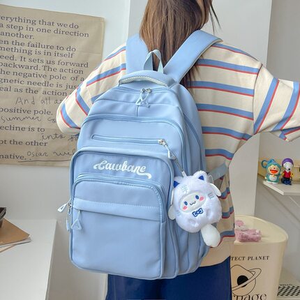 韩系女生书包2025新款初中生大容量高中学生高颜值双肩包减负护脊