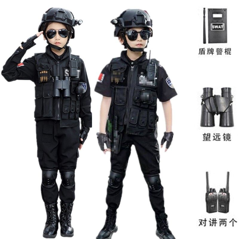 儿童特警服警察服军人衣服套装警官服特种兵全套装备道具男女夏季