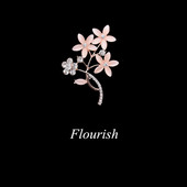 「礼节」简约气质花朵胸针女士金色花卉胸花别针服饰西装 精美配饰