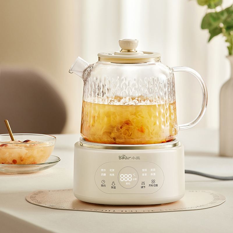 Bear/小熊  YSH-P10Q7全玻璃恒温养生壶多功能办公室小型花茶壶