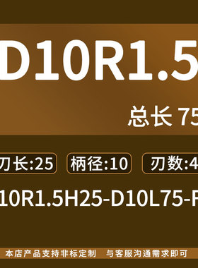 60度圆鼻刀涂层立铣刀硬质合金数控CNC专用圆角铣刀D1R0.1-D12R3