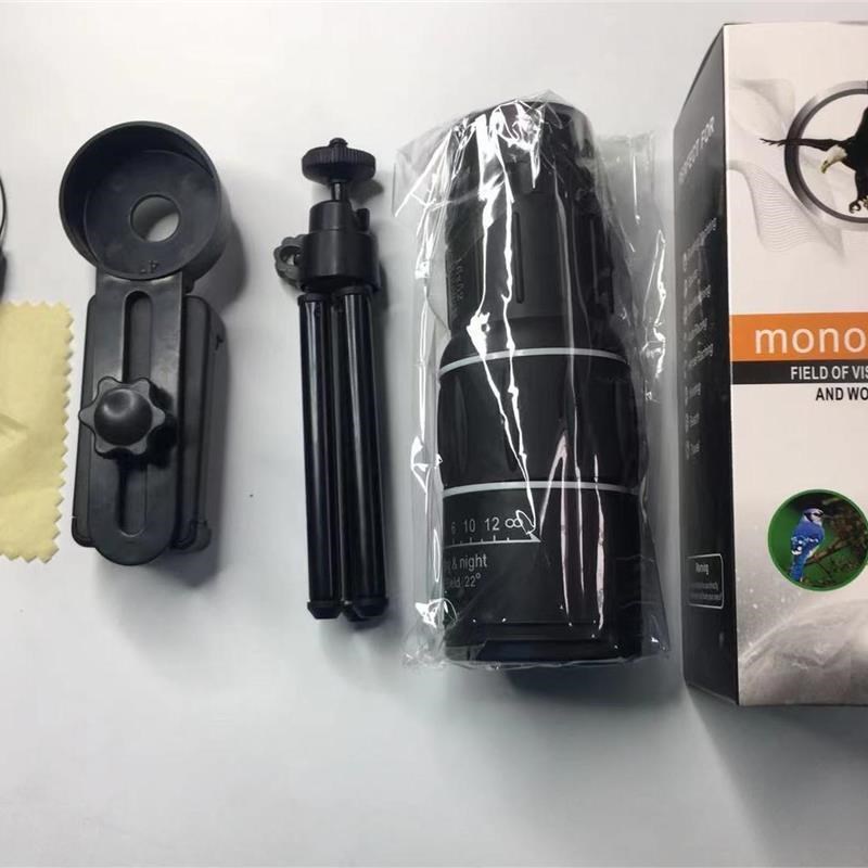 单筒望远镜高倍高清16X52望眼镜厂家微光夜视手机拍照户外望远镜