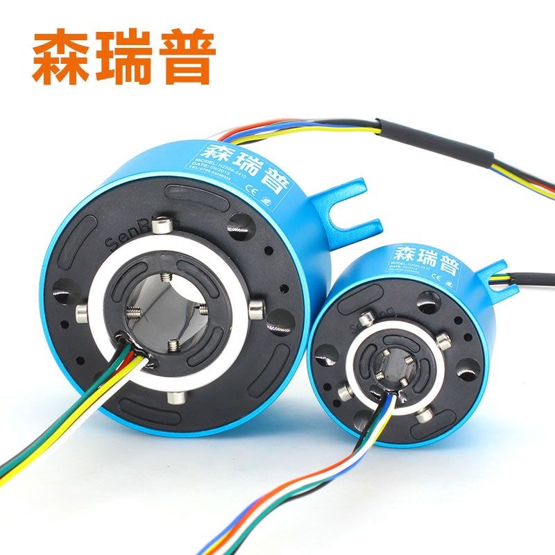 电滑环导电环360度连续旋转过孔导电滑环森瑞普电刷旋转灯箱配件图片