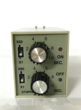ST3PR无限循环延时间继电器220V双控24V正反旋钮调节10秒60分30S6