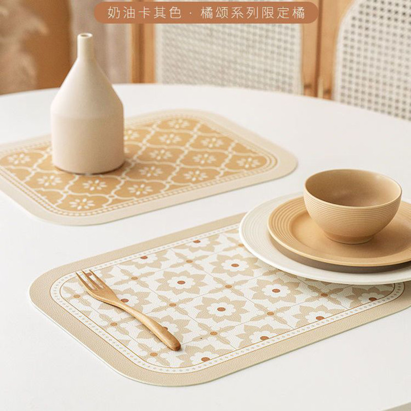 17ZZTY清新ins风皮革餐垫西餐垫 防水防油隔热垫耐高温防烫餐具垫