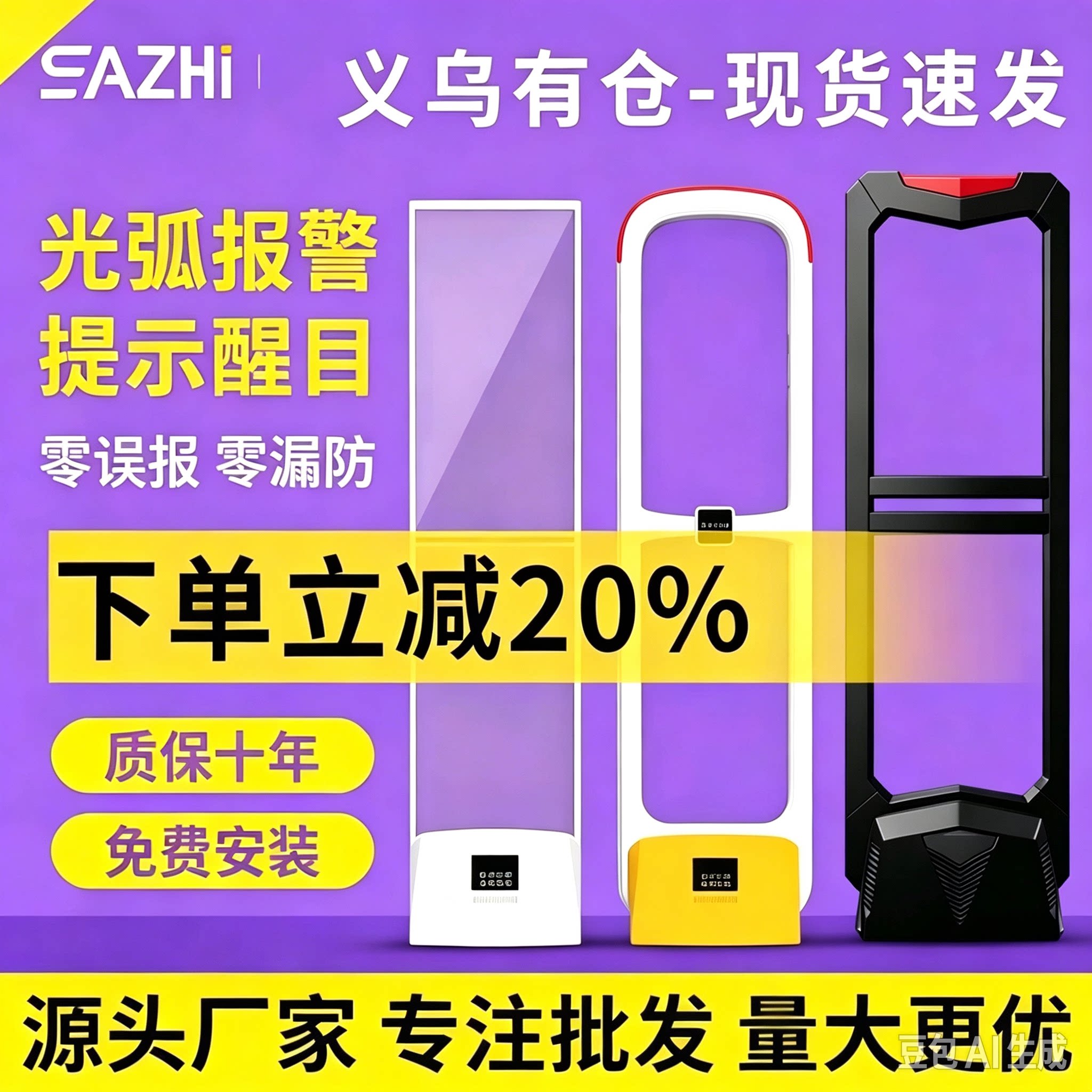超市防盗门报警器磁感应服装母婴