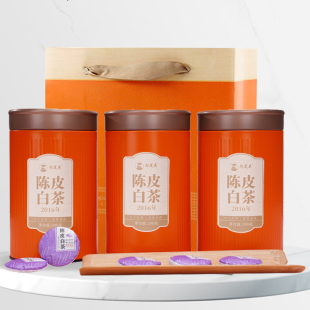 郑莲英2016年陈皮白茶福鼎白茶新会陈皮7年老白茶寿眉小饼茶罐装