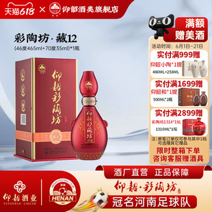 仰韶彩陶坊藏12 白酒单瓶礼盒装46+70度500ml高度纯粮食酒整箱6瓶