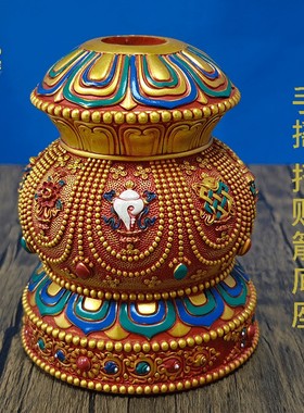 树脂彩绘八吉祥底座3cm口径