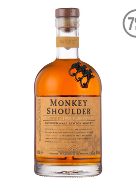 Monkey Shoulder三只猴子猴子肩膀金猴调和纯麦威士忌洋酒700ml
