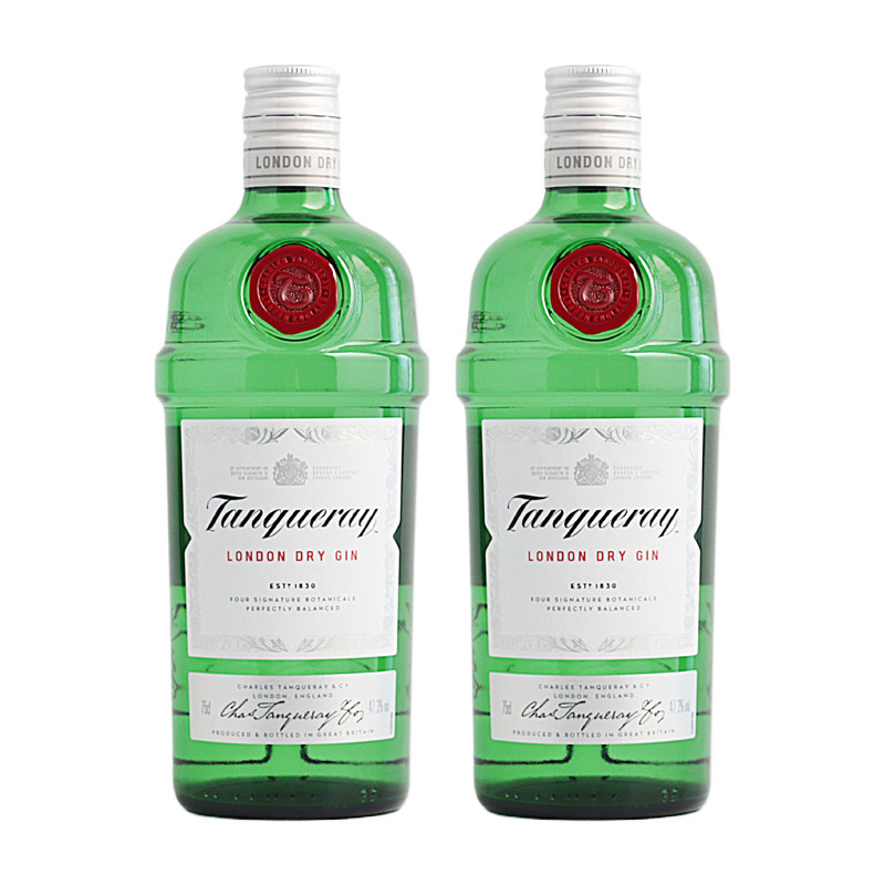 添加利金酒 伦敦干味金酒 Tanqueray 琴酒杜松子酒洋酒750ml2瓶
