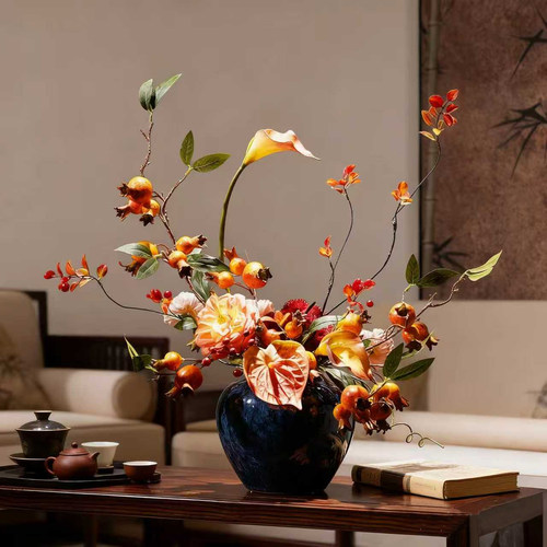 复古风仿真花服装店美陈假花装饰