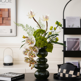 高端美式蝴蝶兰把束设计师假花仿真花摆件客厅装饰花餐桌仿生干花