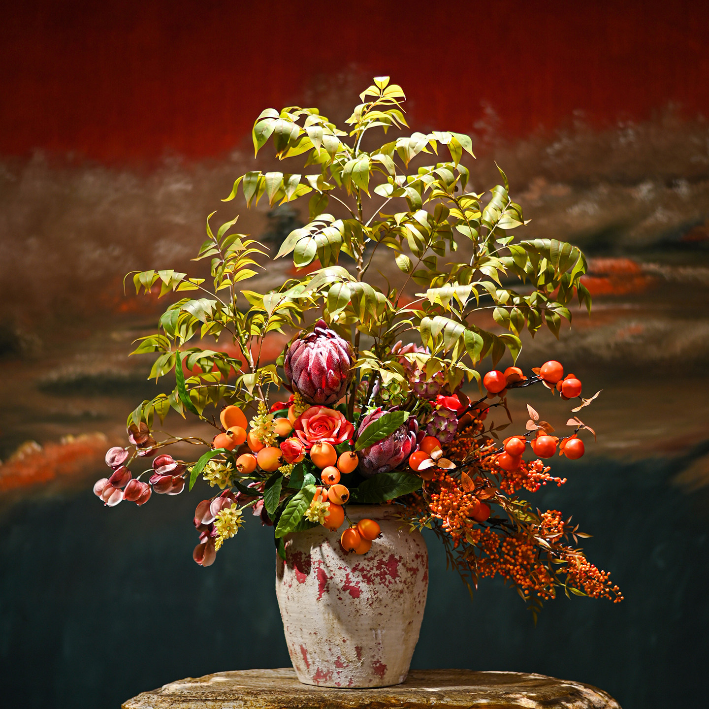 大型商业花艺诧寂风插花仿真花假花装饰客厅高端轻奢摆花桌面摆件,家居饰品,婚庆/商业花艺,淘宝优惠券,粉丝福利购,淘宝优惠卷