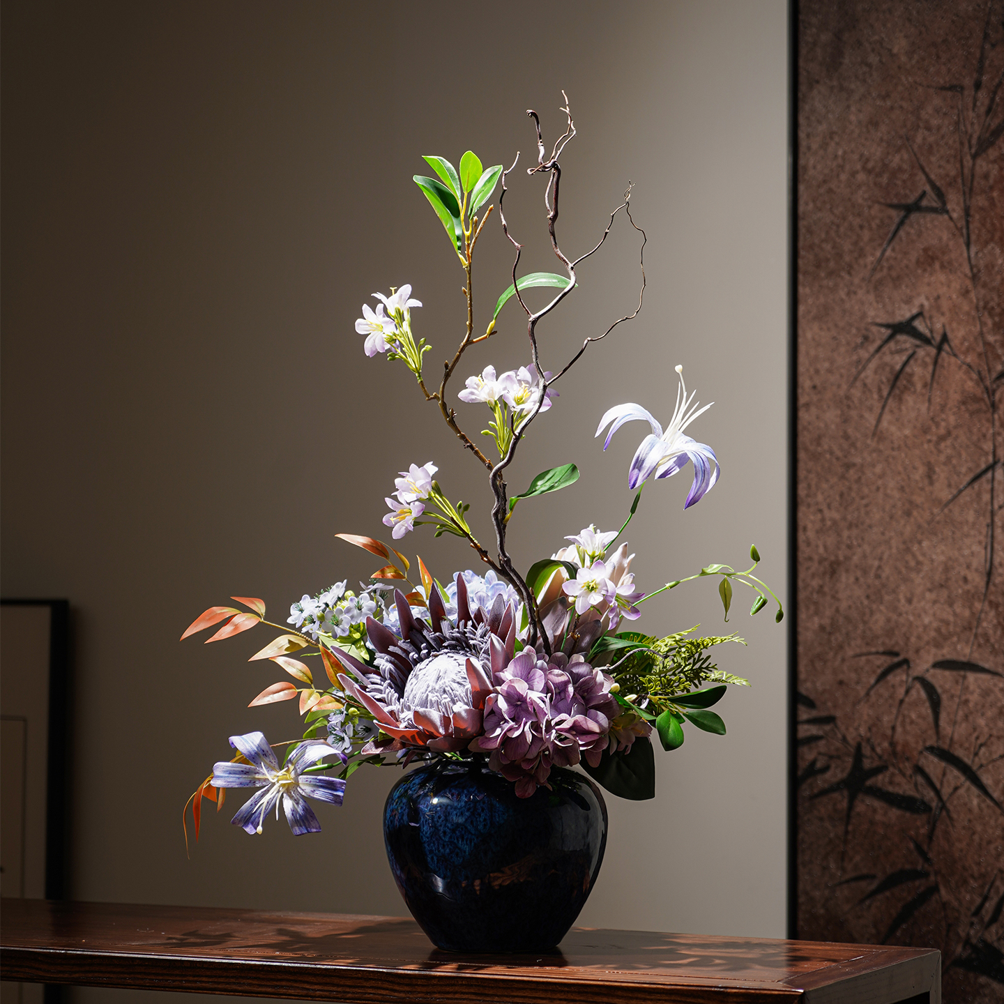 大型高级仿生花摆设客厅摆件