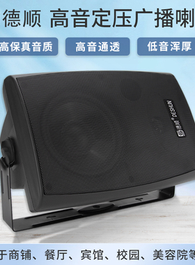 德顺DS-313U黑色壁挂喇叭40W定压挂式公共广播商场校园工厂音响