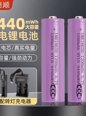 3.7V18650锂离子充电电池 4440mwh大容量续航久小风扇灯扩音器