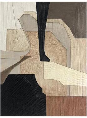 纯手绘油画《晚舟》级感抽象客厅装饰画现简约走廊玄关挂画