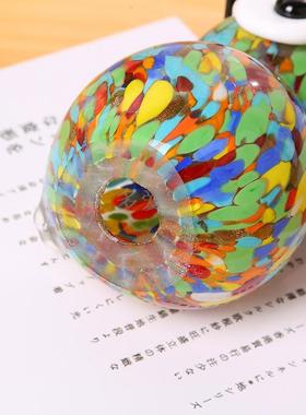 简约猫头鹰玻璃件混12摆彩玻璃动物工艺摆品家货居装饰品日式杂件