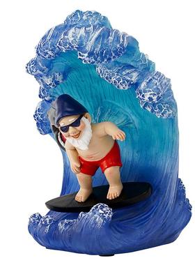 HY72518A艺应商冲浪小矮人摆件供LED太阳能灯花树园装饰礼品脂工