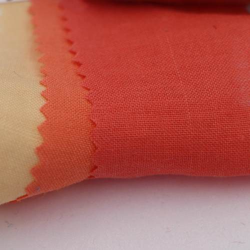 纯苎水麻麻料染色服装面料FII平纹料M洗Y-1面0