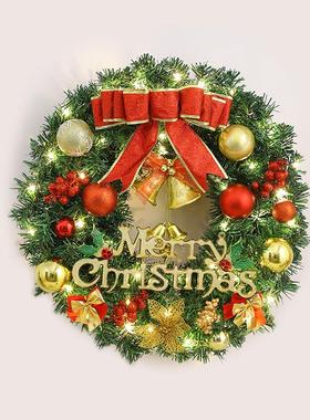 爆圣诞花环藤条0/450/款60cm圣诞节装饰花环摆件场景置布品