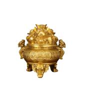 金钱聚宝盆金元 礼宝摆件开业财迁JTQ天天招进宝工艺品客厅装 乔饰