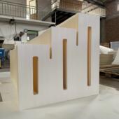 纸艺风美琴婚展示台橱陈窗陈列展台展架礼舞台背FBZ景装 饰摆件道