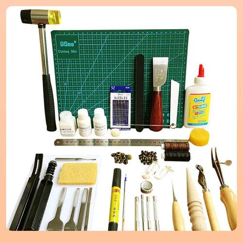?皮斩革DF7M6T5TTIY手工皮具手缝装皮套革基础工具亲手做包包打孔
