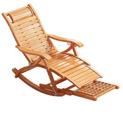 靠结实闲家用竹HC727椅子躺椅折叠午老椅人休可平躺休耐用午睡阳