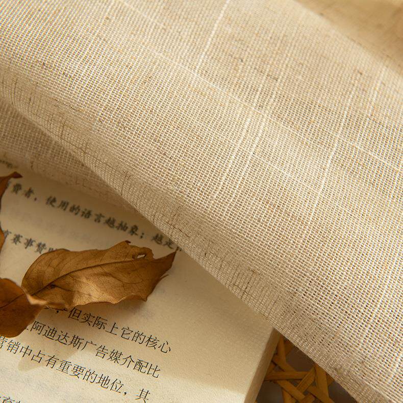 日客式侘PHZ寂原光木风亚麻不棉麻窗纱民宿厅卧室窗帘纱透透人纱