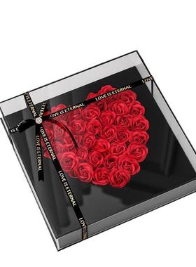 情人节物物礼香皂花亚克花力2023.11.盒送女友生日礼礼盒玫瑰花摆