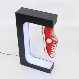 家E01居创意磁悬浮浮店鞋架磁悬光展示台发自转门开业视频直播摆