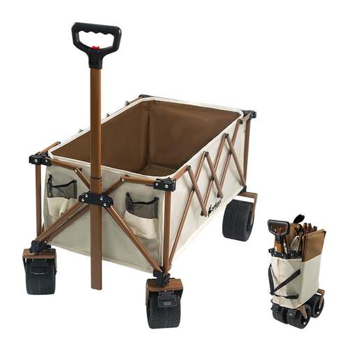 户外营地叠车野露营便携折四92折聚拢手车餐车郊游手拉杆车推拖车