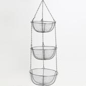 摇铁艺水果篮创意水三层可装 OML 013拆欧式 果盆水果收纳篮水果篮