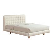 氧悠悠床悬浮床现代简约主云卧婚头层牛A036皮奶油风实木软包宜真