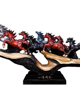 马摆件工艺品中式厅酒柜装饰品2057摆设八雄风公室办桌骏客面开业