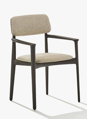 意白式餐椅实用木蜡木现简约家设计师代北欧新中式风靠T018背椅子