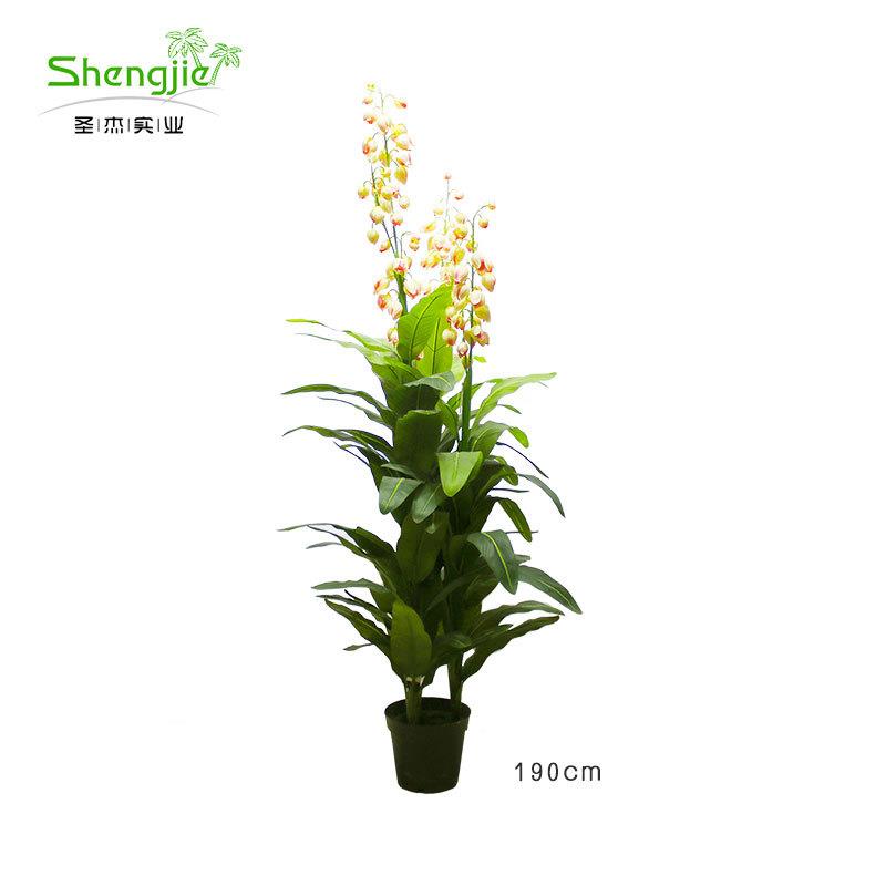 仿真铃兰盆栽绢布假花植物室内家居办公假兰花绿植摆件可