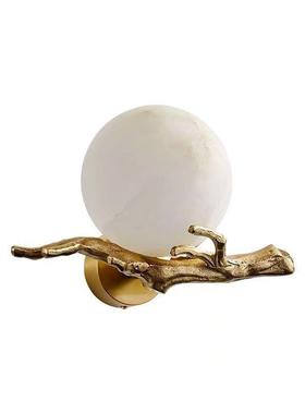 北欧感简约圆形云33337石客酒高厅背景墙壁灯级样板房店卧室床头