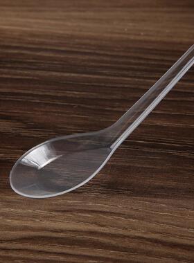 一次性勺厂家直一销店现货饭餐馆次性塑料饭羹调羹透OVV明勺子子