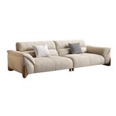 厅意式 防猫抓布艺发沙现沙代简约客小户型直排奶油T07复古风科技