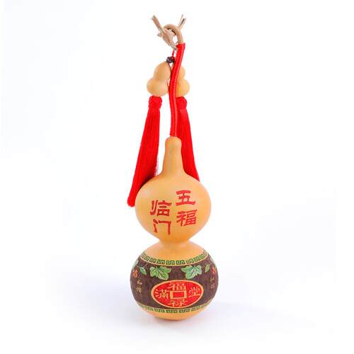 天然葫芦家居件绘雕XWO彩刻大工艺葫芦挂件玄摆关装饰品