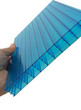 pc阳光板中空板二层三四81MWS0/12/16mm心透/明蓝色墙板装饰工隔